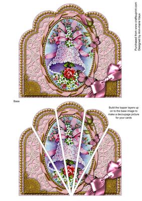 Pink Floral Bell Ornate Scallop Deco Stacker