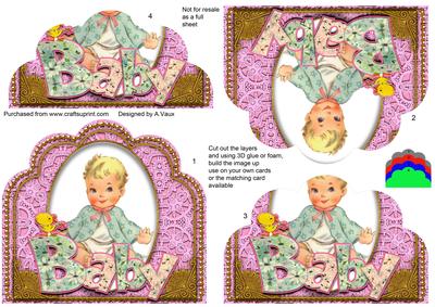Baby Girl Pink Ornate Scalloped Bottom Stacker