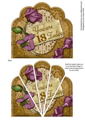 Plum Gold 18 Today Ornate Scallop Deco Stacker