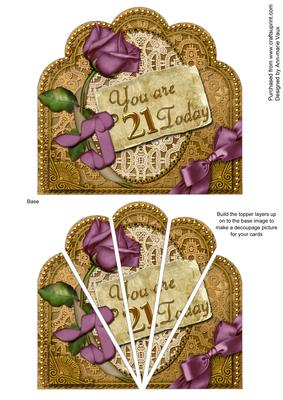 Plum Gold 21 Today Ornate Scallop Deco Stacker