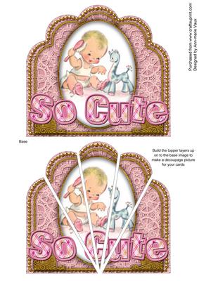 So Cute Baby Girl Ornate Scallop Deco Stacker