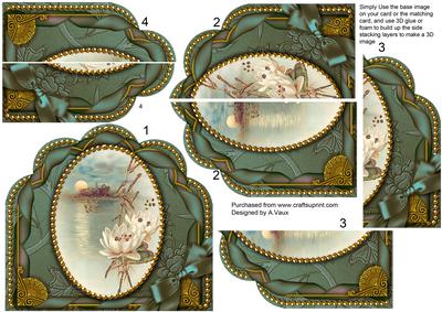 Water Lily Ornate Scalloped Side Stacker