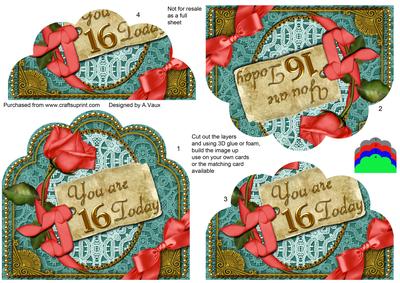 Coral Teal 16 Today Ornate Scalloped Bottom Stacker