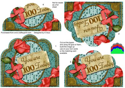 Coral Teal 100 Today Ornate Scalloped Bottom Stacker