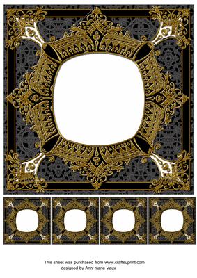 Black 8in Renaissance Style Blank Frame with Minis