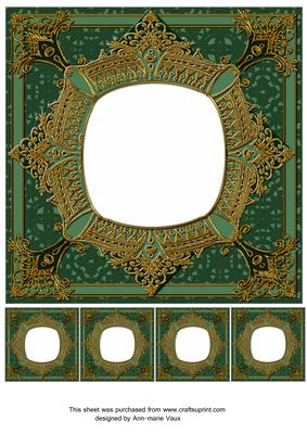 Emerald 8in Renaissance Style Blank Frame with Minis