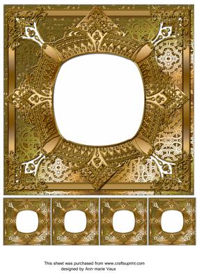 Gold 8in Renaissance Style Blank Frame with Minis