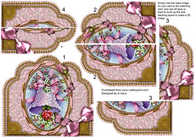 Pink Floral Bell Ornate Scalloped Side Stacker