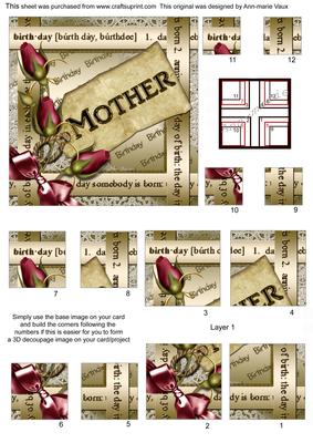 Plum Rose Mother Birthday 4 Corner Stacker