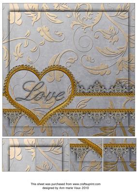 Silver Lace Love 8in Topper Picture Sheet