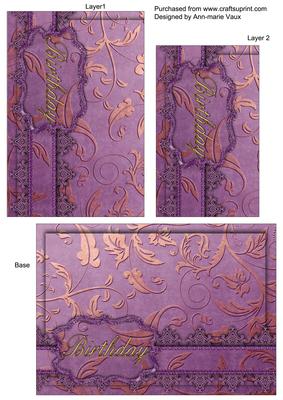 Lilac Lace Birthday Fancy One Corner 7x5in Stacker