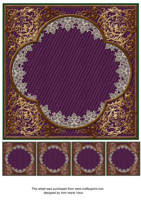 Baroque Style Empire Purple Fancy 8in Frame Sheet