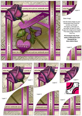 Purple Rose Valentine 6in Duo Corner Stacker