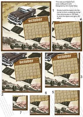 October Car Birthday 5in One Corner Stacker