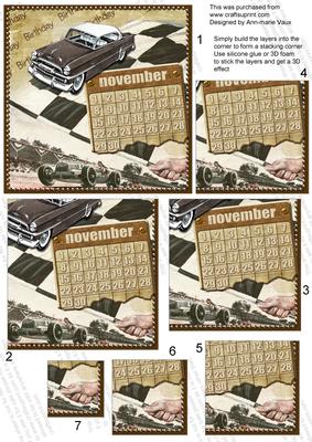 November Car Birthday 5in One Corner Stacker