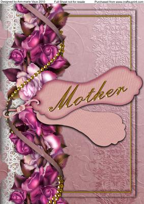 Pink Roses Mother A4 Picture Sheet