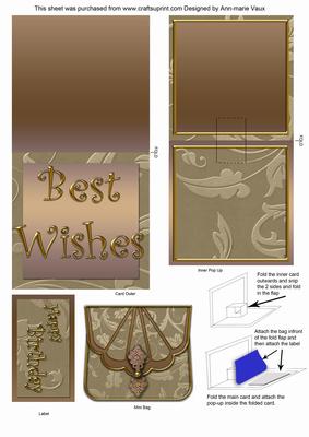 Coffee Floral Bag Birthday Mini 3D Pop-up Card