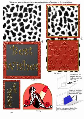 Dalmation Shoes Birthday Mini 3D Pop-up Card