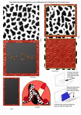 Dalmation Shoes for You Mini 3D Pop-up Card