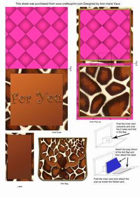 Giraffe Bag for You Mini 3D Pop-up Card