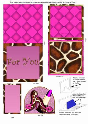 Giraffe Shoes for You Mini 3D Pop-up Card