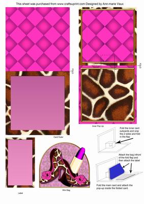 Giraffe Shoes Blank Mini 3D Pop-up Card