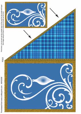 Blue and White Christmas Ornament Corner Card