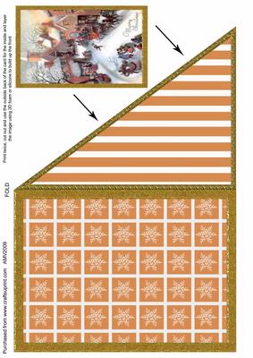 Christmas Town Scene Corner Card