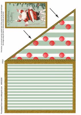 Father Christmas Decorating Tree Corner Card