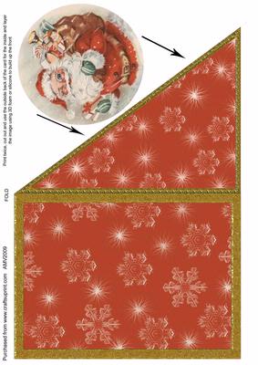 Round Father Christmas Corner Card