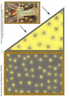 Golden Angel Christmas Corner Card