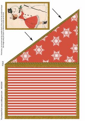 Mummy Kissing a Snowman Corner Card