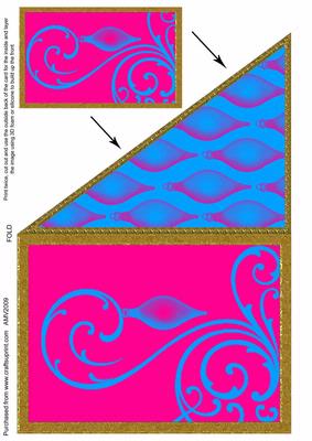 Pink and Turquoise Christmas Ornament Corner Card