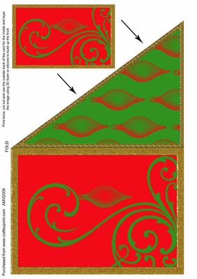 Red and Green Christmas Ornament Corner Card