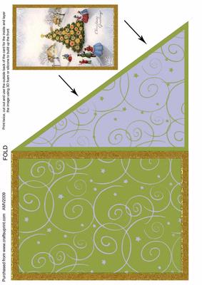 Village Christmas Tree Corner Card