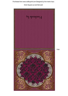Plain Plum Baroque Style Portrait Fold Card