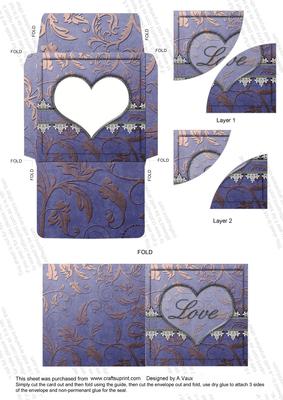 Blue Lace Love Mini Card Envelope Duo Corner Stacker Aio