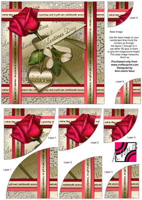 Red Rose Valentine 6in Duo Corner Stacker