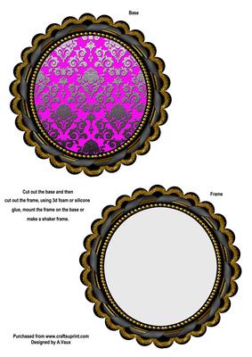 Pink Metallic Round Scallop Shaped Base and Shaker Frame