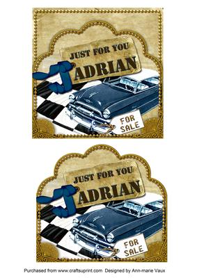 Blue Car Adrian Scallop Topper and Base