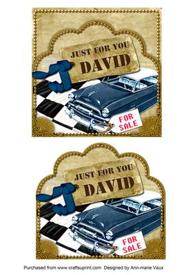Blue Car David Scallop Topper and Base