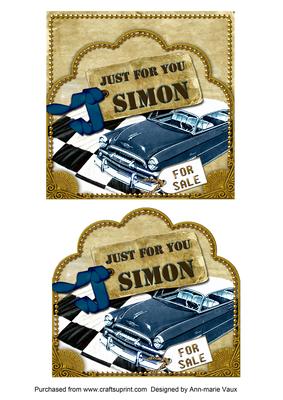 Blue Car Simon Scallop Topper and Base