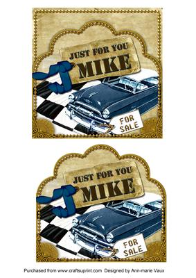 Blue Car Mike Scallop Topper and Base