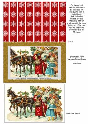 Father Christmas Gold Frame Aperture Card