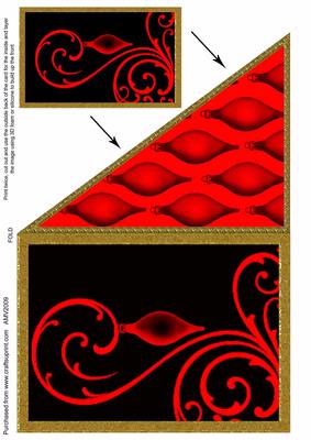 Black and Red Ornament Christmas Corner Card