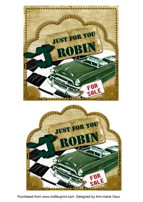 Green Car Robin Scallop Topper and Base