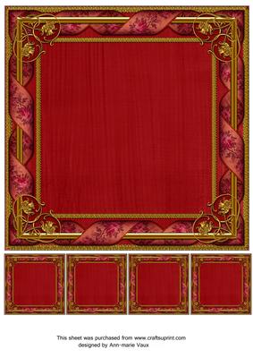 Tapestry Red Fancy 8inch Picture Frame