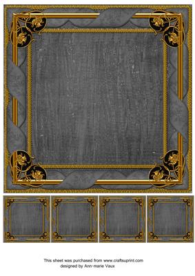 Tapestry Grey Fancy 8in Picture Frame