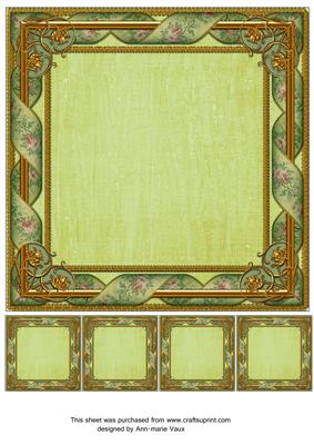 Tapestry Green Fancy 8in Picture Frame