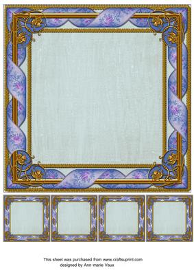 Tapestry Blue Fancy 8in Picture Frame